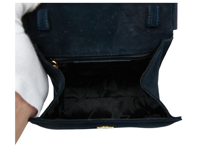 Sac à main Salvatore Ferragamo Vara Doré Bleu Marine - vue 5