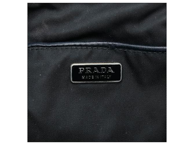 Borsa a mano da sera Prada con placca logo Triangle Nero - vista 11