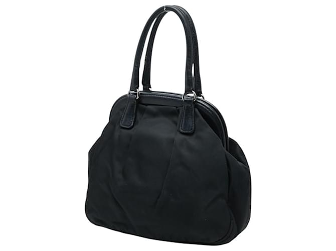 Borsa a mano da sera Prada con placca logo Triangle Nero - vista 2