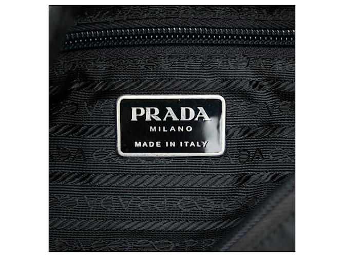 Prada Triangle Logo Plate Tote Bag Schwarz - Ansicht 10