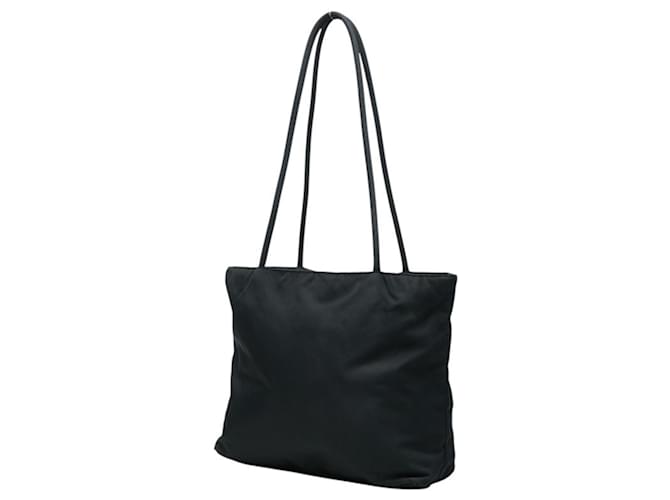 Prada Triangle Logo Plate Tote Bag Schwarz - Ansicht 2