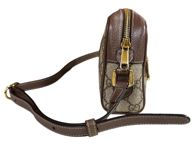 Borsa Mini Gucci Ophidia Marrone Beige - vista 4