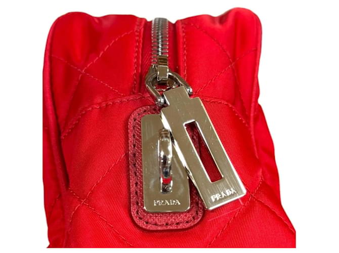Double Borsa a tracolla Prada in nylon Rosso - vista 11