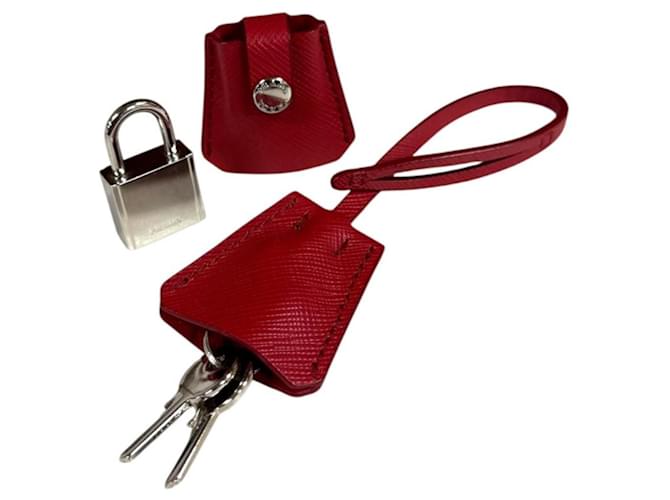 Double Borsa a tracolla Prada in nylon Rosso - vista 12
