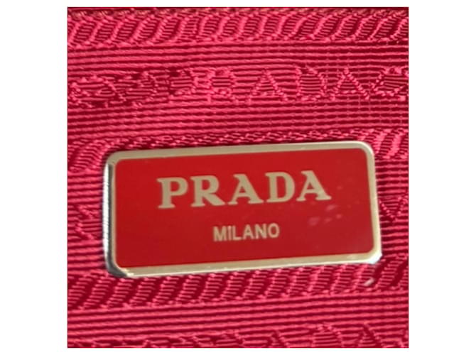 Double Borsa a tracolla Prada in nylon Rosso - vista 8