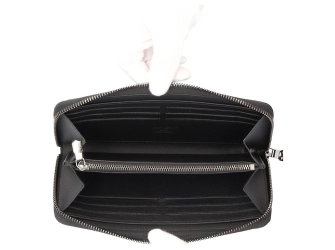 Louis Vuitton Zippy Wallet Horizontal Monogram Eclipse Marrone Nero Multicolore Monogramma - vista 6