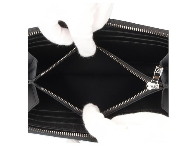 Louis Vuitton Zippy Wallet Horizontal Monogram Eclipse Marrone Nero Multicolore Monogramma - vista 7