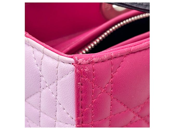Borsa a mano in pelle rosa Christian Dior - vista 10