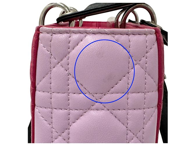 Borsa a mano in pelle rosa Christian Dior - vista 11