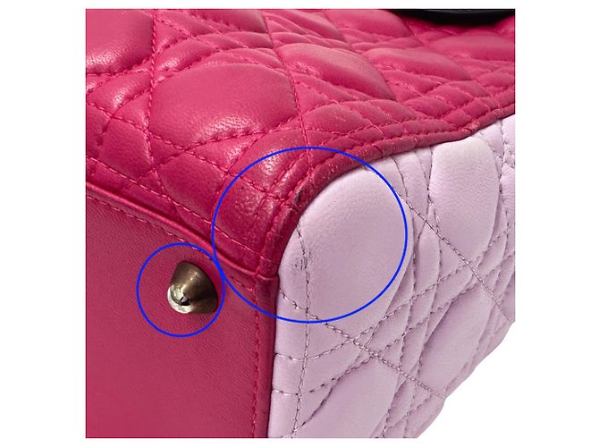 Borsa a mano in pelle rosa Christian Dior - vista 12