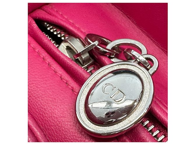 Borsa a mano in pelle rosa Christian Dior - vista 13