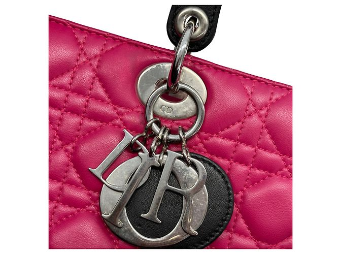 Borsa a mano in pelle rosa Christian Dior - vista 14