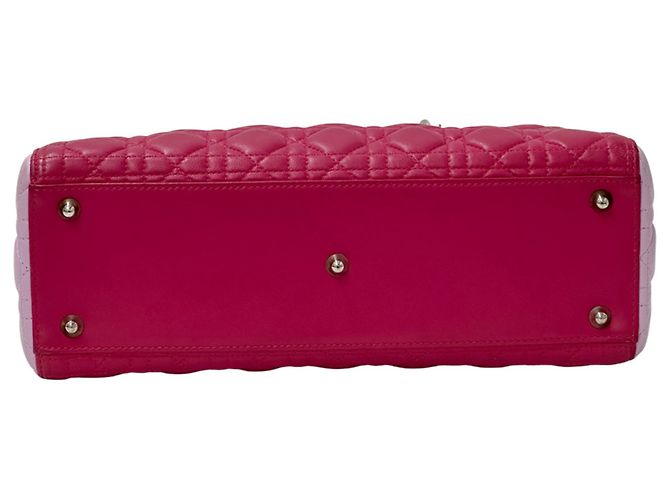 Borsa a mano in pelle rosa Christian Dior - vista 3