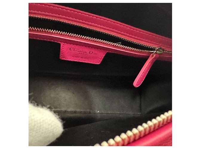 Borsa a mano in pelle rosa Christian Dior - vista 5