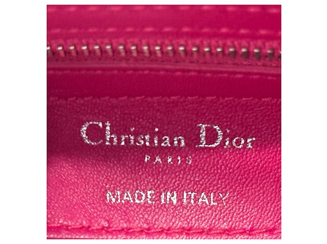 Borsa a mano in pelle rosa Christian Dior - vista 7