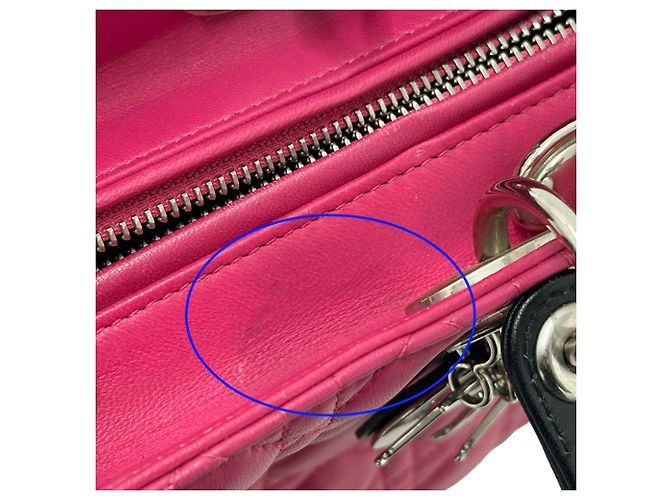 Borsa a mano in pelle rosa Christian Dior - vista 9