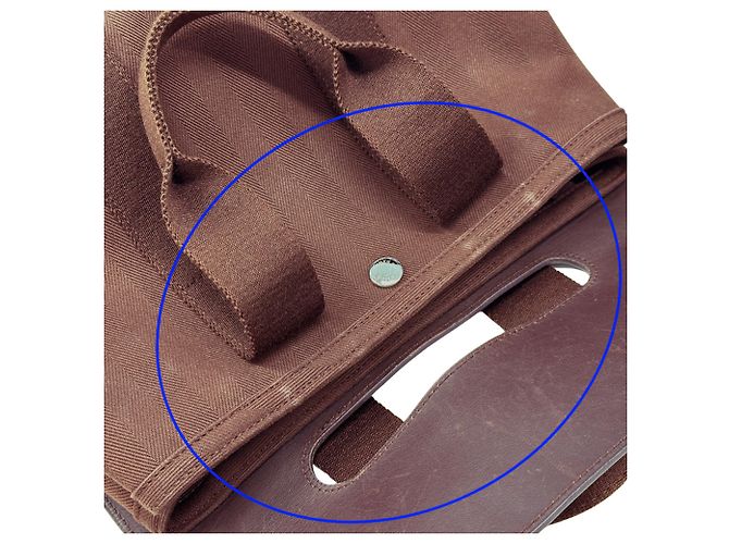 Hermès Hermes Valparaiso PM Canvas Handtasche Braun Weiß - Ansicht 10