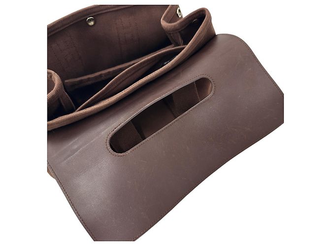 Hermès Hermes Valparaiso PM Canvas Handtasche Braun Weiß - Ansicht 7