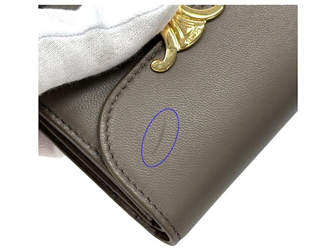 Triomphe Céline Celine Bi-fold Ledergeldbörse Braun - Ansicht 10