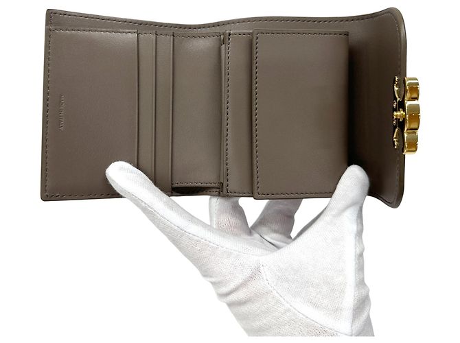 Triomphe Céline Celine Bi-fold Ledergeldbörse Braun - Ansicht 4