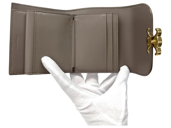 Triomphe Céline Celine Bi-fold Ledergeldbörse Braun - Ansicht 5