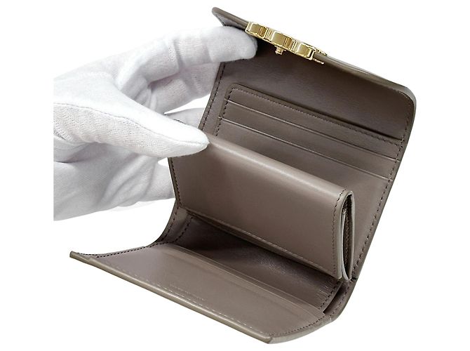 Triomphe Céline Celine Bi-fold Ledergeldbörse Braun - Ansicht 6