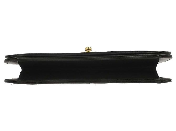 Chanel Vintage Full Flap Quilted Lambskin Small Nero - vista 6