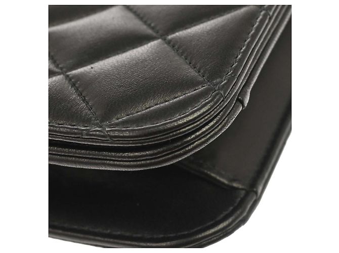 Chanel Vintage Full Flap Quilted Lambskin Small Nero - vista 7