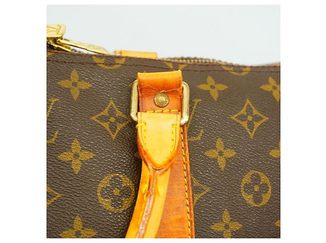 Borsa Louis Vuitton Monogram Keepall Bandoulière 55 Marrone - vista 11