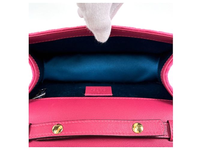 Gucci Schultertasche aus rosa Samt Pink - Ansicht 7