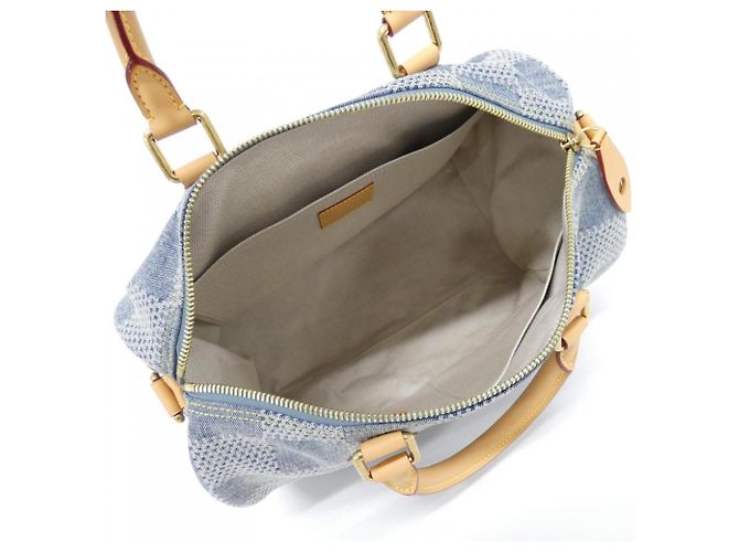Borsa a mano Louis Vuitton Damier Denim 3D Speedy Bandoulière Blu - vista 5
