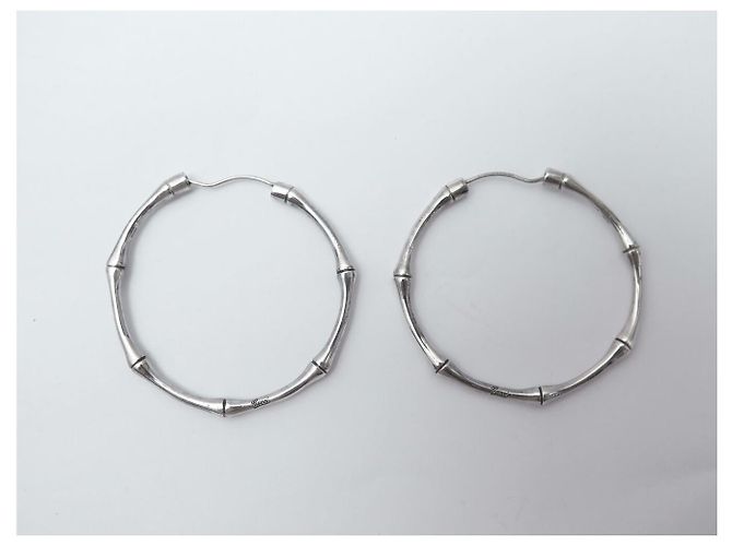 ORECCHINI GUCCI BAMBOO A CERCHIO IN ARGENTO 925 SILVER LOOPS EARRINGS - vista 7