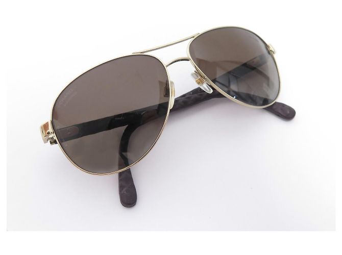 OCCHIALI DA SOLE CHANEL 4204-Q PILOTE AVIATEUR MATELASSE ORO D'oro - vista 5