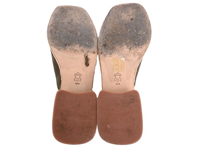 Sandali espadrillas slingback con tacco Tory Burch in camoscio olive Verde Verde oliva - vista 6