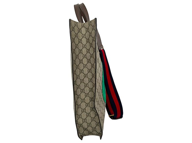 Gucci Bosco Patch GG Supreme Tote Bag aus beigem beschichtetem Canvas - Ansicht 2