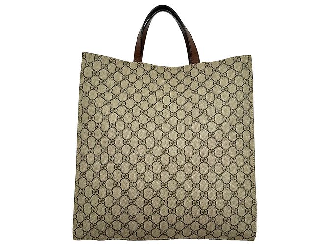 Gucci Bosco Patch GG Supreme Tote Bag aus beigem beschichtetem Canvas - Ansicht 4