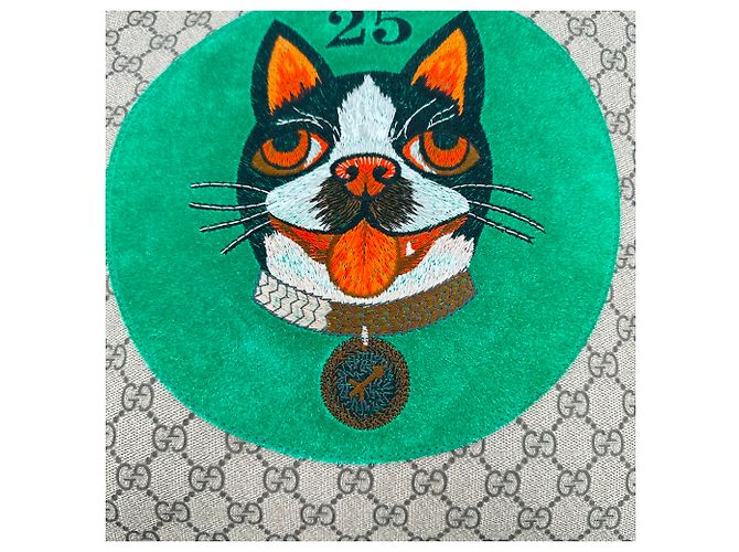 Gucci Bosco Patch GG Supreme Tote Bag aus beigem beschichtetem Canvas - Ansicht 6