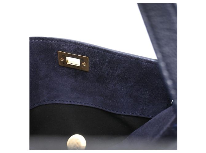 Anya Hindmarch Borsa a Tracolla Small Wilson in Pelle Blu Navy - vista 11