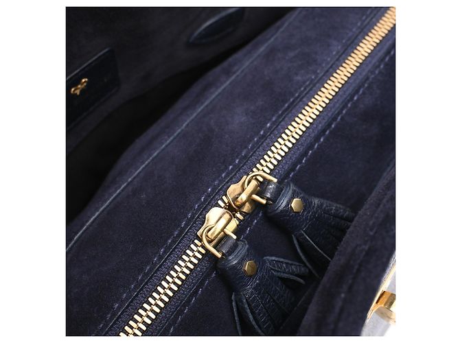 Anya Hindmarch Borsa a Tracolla Small Wilson in Pelle Blu Navy - vista 14