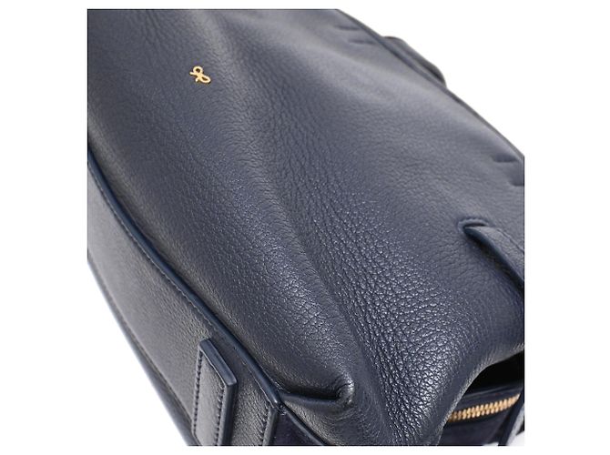 Anya Hindmarch Borsa a Tracolla Small Wilson in Pelle Blu Navy - vista 30