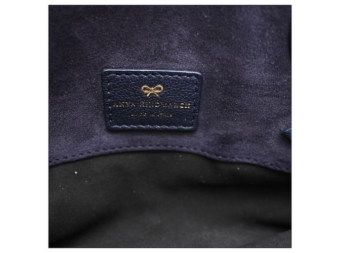 Anya Hindmarch Borsa a Tracolla Small Wilson in Pelle Blu Navy - vista 7