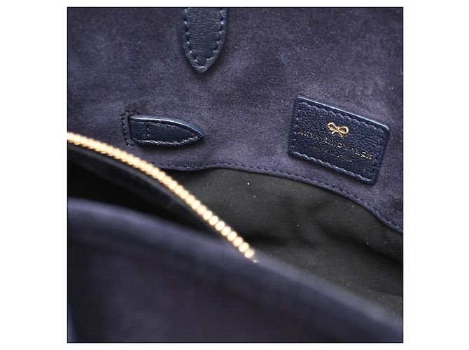 Anya Hindmarch Borsa a Tracolla Small Wilson in Pelle Blu Navy - vista 9