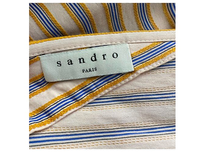 Abito midi a righe Sandro Anym in viscosa multicolore - vista 7