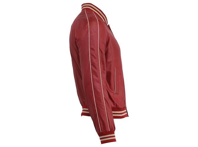 Céline Celine Teddy College Bomberjacke aus burgunderrotem Polyester Bordeaux - Ansicht 3