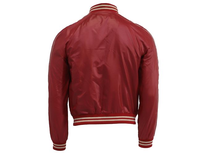 Céline Celine Teddy College Bomberjacke aus burgunderrotem Polyester Bordeaux - Ansicht 4