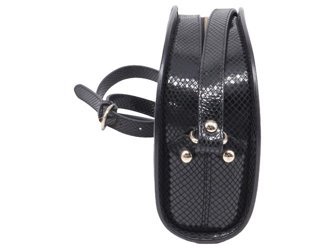 Apc Borsa a tracolla Demi-Lune A.P.C. in pelle nera con effetto pitone Nero - vista 3