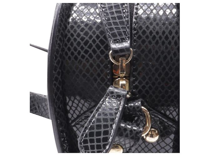 Apc Borsa a tracolla Demi-Lune A.P.C. in pelle nera con effetto pitone Nero - vista 9