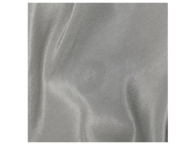Blusa de cuello halter torcido Theory en seda gris - vista 9