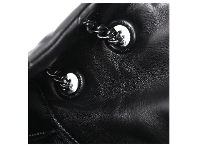 Yves Saint Laurent Borsa a spalla Small Toy Puffer Saint Laurent in pelle d'agnello nera Nero - vista 14