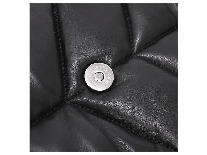 Yves Saint Laurent Borsa a spalla Small Toy Puffer Saint Laurent in pelle d'agnello nera Nero - vista 16